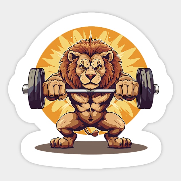 lion at gym Sticker by Ninja banana